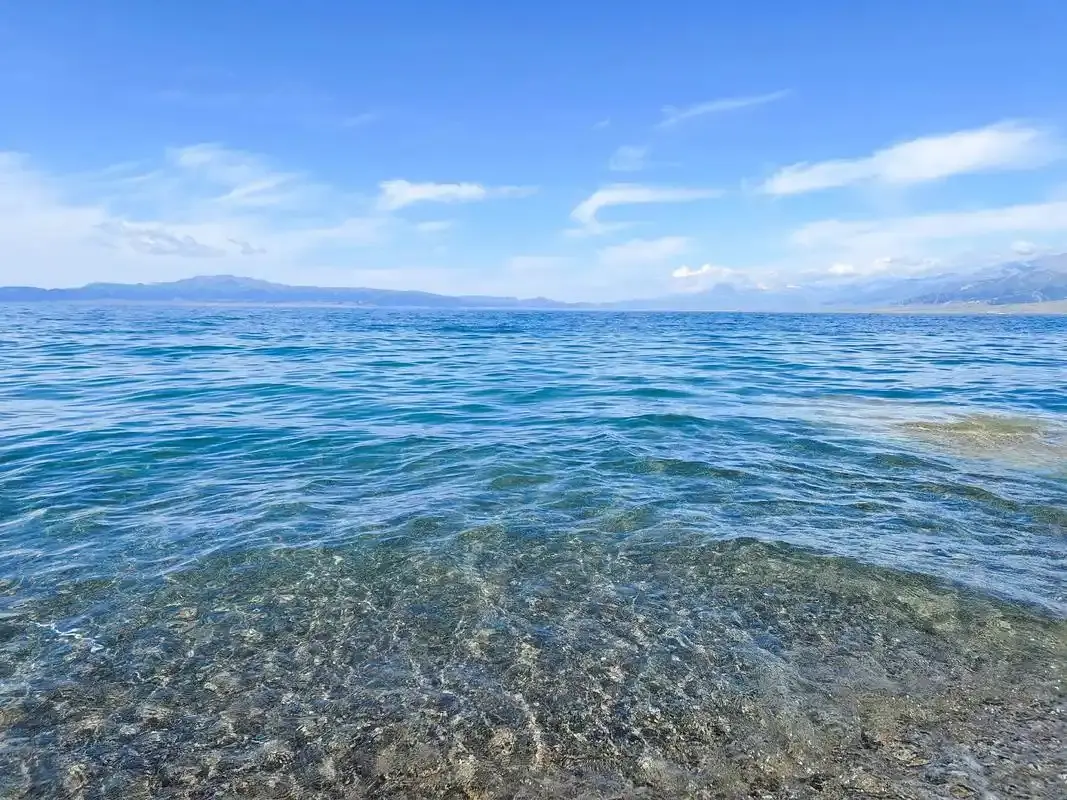Morning light on Sayram Lake, western Xinjiang