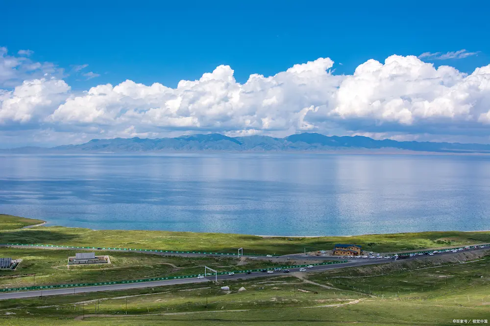 Evening reflection on the shore of Sayram Lake