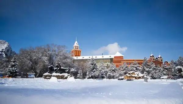 Heavy winter snow in northern Xinjiang near Tacheng
