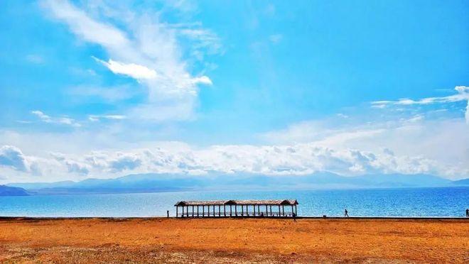 Wide lake view in northern Xinjiang similar to Ulungur Lake near Fuhai