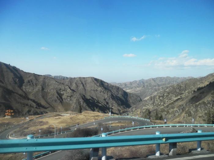 The Duku Highway winding through the Tianshan mountains